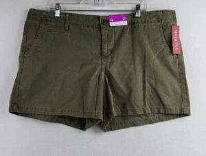 New Merona Womens Green Cotton Shorts Size 18 - Picture 1 of 8