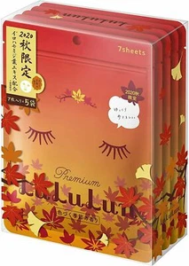 Lululun 7 pieces X 5 Set Face mask Momiji Premium 35 pieces Autumn Leaves - Picture 1 of 5