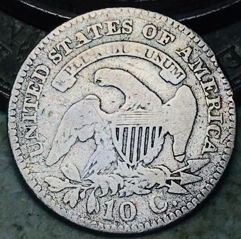 1825 Capped Bust Dime 10C Ungraded 90% Silver US Type Coin CC14032 Cover