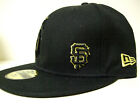 San Francisco Giants Black Gold New Era 59Fifty Mlb Fitted Ball Cap Hat Sz 7 3/4