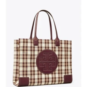 TORY BURCH ELLA KARIERTE BEUTELTASCHE 298 $ BRANDNEU mit Geschenktüte - Bild 1 von 11