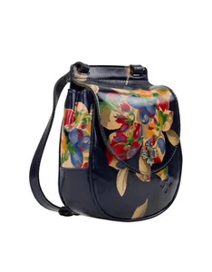 Patricia Nash Rosette Leather Crossbody-Le Fleur-Navy-NWT-$169 - Picture 1 of 4