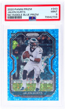 2020 Panini Prizm #343 Jalen Hurts No Huddle Blue Disco /79 PSA 9 Rookie RC