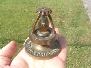Antique Brass Fire Sprinkler Head Grinnell`s Patent 1908 Reps Sample Advertising