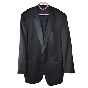 Mens LUXURY HUGO BOSS "HOUSTON/GLORIOUS" WOOL TUXEDO SUIT In BLACK 46R *EX-CON* - Picture 1 of 12