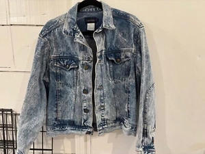 Vintage Calvin Klein Acid Wash Denim Jacket Large - Picture 1 of 5