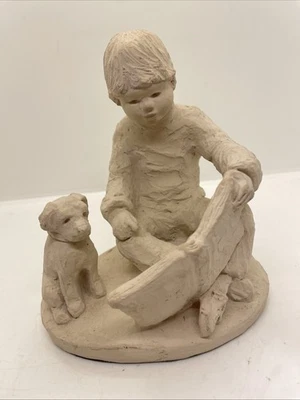 Коллекция скульптур Austin Bright Eyes винтажный щенок для чтения мальчика Ди Кроули  - Изображение 1 из 4