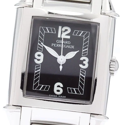 GIRARD PERREGAUX 2590 Vintage Relógio Feminino SS Mostrador Preto Corda Manual + Caixa - Imagem 1 de 4