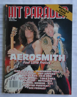 Vintage Magazine Hit Parader April 1990 Aerosmith Kiss L.A. Guns Def Leppard 115 - Изображение 1 из 4