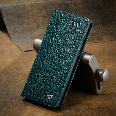 Luxury Genuine Leather Wallet Case Cover For Samsung Galaxy S22 S23 S24+ Ultra - Image 1 of 4