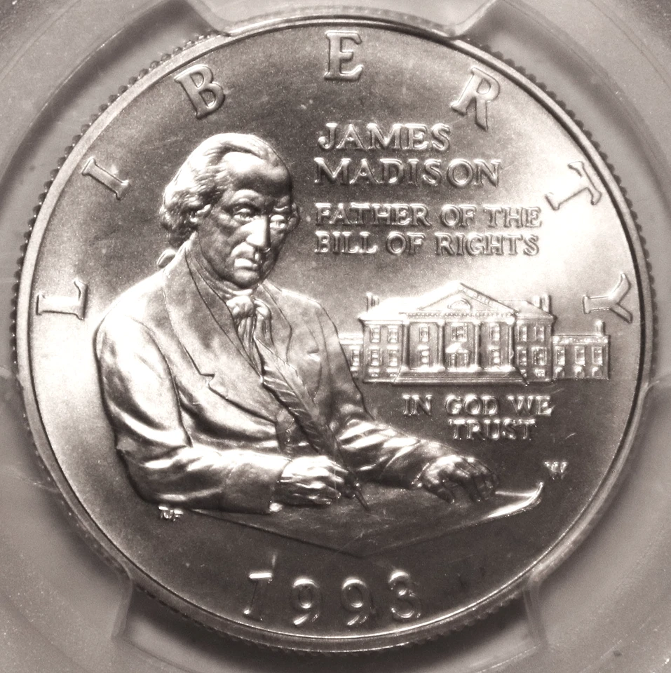 1993-W James Madison Comm Half Dollar - PCGS MS70 #5539D FREE SHIPPING - Image 1 of 4