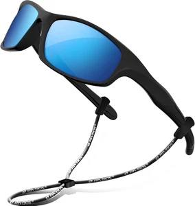 Kids Sunglasses with Strap Polarized UV Protection Flexible Rubber Shades for Bo - Picture 1 of 12