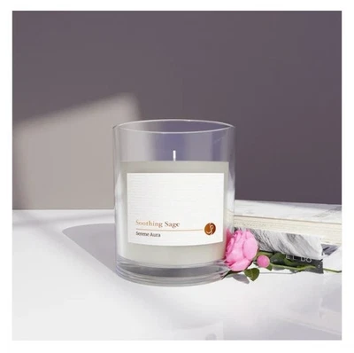 Large Aromatherapy Jar Candle - Serene Aura Rose - Vegan Soy Wax - 200g - Image 1 of 4