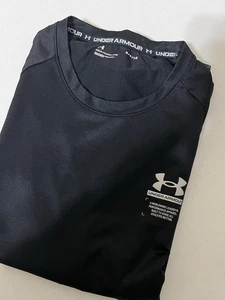 Under Armour schwarzes leichtes Langarmshirt mit Armour-Print lockerer Passform Large - Bild 1 von 7