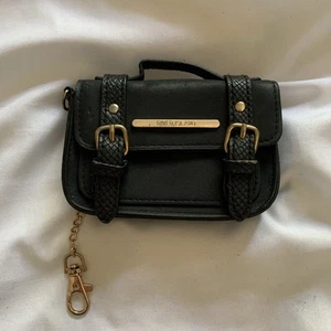 River Island Women’s / Girls’ Mini Black & Gold Satchel Bag Purse Keyring - Picture 1 of 13