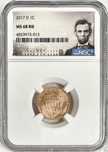 2017 D LINCOLN SHIELD CENT NGC MS68RD RARE ONLY 4 FINER PORTRAIT LABEL - Picture 1 of 2