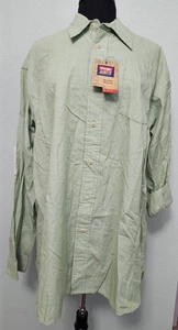 Wrangler Shirt Mens Small Green Striped Button Up Long Sleeve - Picture 1 of 8