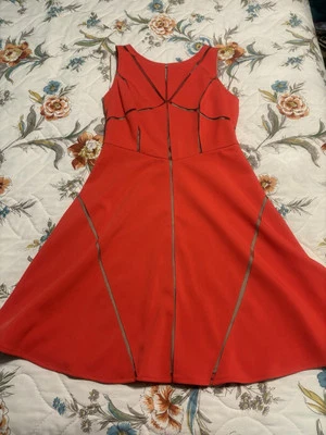 Women’s S Esley Dress, A-line, Sleeveless, Red/orange, Polyester, Lined - Image 1 of 4