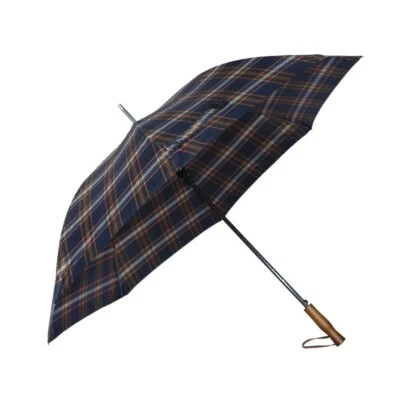 Ombrello Pioggia Grande 8 stecche SCOZIA BLU ARANCIO Struttura Fibra CUOIO 9522 - Immagine 1 di 4