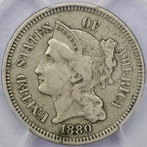 1880 Three Cent Nickel - PCGS VF 35 - Picture 1 of 4