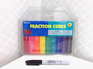 Kids FRACTION TOWER CUBES Learning Resources STEM 51 colour coded maths blocks