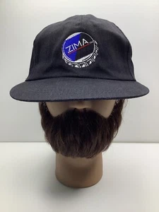 New Vintage ZIMA Bottle Cap Hat Black Liquor Beer 90s Y2K NOS Dad Stretch Back - Picture 1 of 9