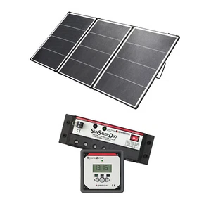DISCOUNTED 300W 12V portable dual battery charging kit w/lightweight solar panel - Picture 1 of 3