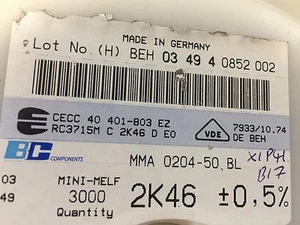 2K46 0,5% MMA 0204-50 BL QTY-3000 V39240-Z4242-F600 - Picture 1 of 1