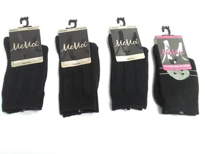 MeMoi Top Quality Girls Black Patterned Ankle Socks 4 Pairs Size 6-9 (23-26) - Picture 1 of 10