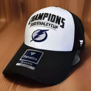 Tampa Bay Lightning Fanatics Stretch Fit 2020 Champs Medium Hat - New Cap - Picture 1 of 9