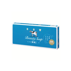 Japan Cow Brand Beauty Soap Blue Box 6 Bars Moisturizing Hydrating Milk Soap - Bild 1 von 5
