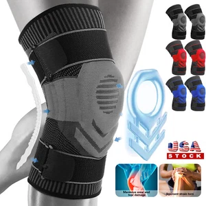 Knee Brace for Pain Relief Support Sleeve with Patella Pad & Side Stabilizers - Picture 1 of 24