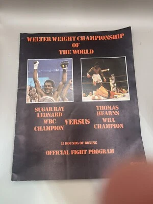 1981 Boxing Program Sugar Ray Leonard vs Thomas Hearns Welterweight Championship - Image 1 of 3