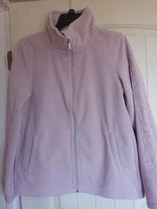 DKNY SPORT women top jacket NEW full zip Fleece long sleeve warm lavender size S - Picture 1 of 11