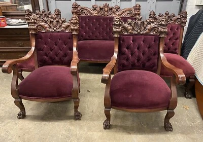 KARPEN FURNITURE CO. CAOBA 5 PIEZAS. JUEGO SALÓN FIGURATIVO GRIFFIN Foto 1 de 4