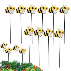 10pcs Bee Garden Stake Simulation Bee Patio Lawn Yard Outdoor Village Decoration - Picture 1 of 8