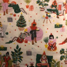 Flannel Cotton Fabric Woman, Plants Christm By The 2 Yard Quilt Craft Material #