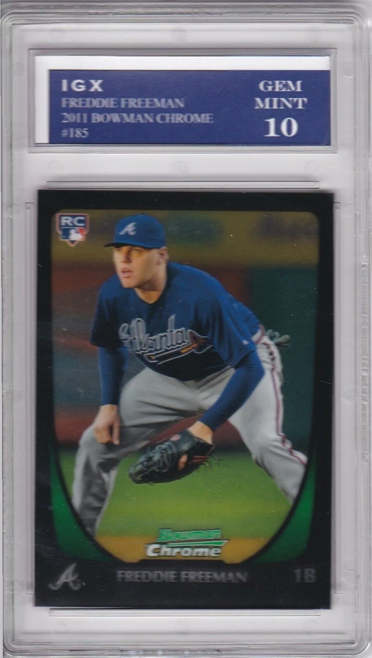 Tarjeta de novato Freddie Freeman gema como nueva 10 Bravos de béisbol 2011 Bowman cromo radiocontrol Foto 1 de 1