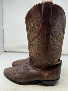 Justin Herren Cowboystiefel 1560 Kastanie Marmor Leder Western Größe 11,5 D - Bild 1 von 11