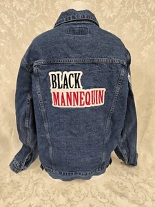Vintage BLACK MANNEQUIN Denim Embroidered Mens Jacket Size L  - Picture 1 of 12