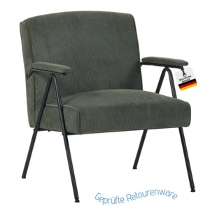 Relaxsessel Loungesessel grün Armlehne Cord Vintage Stanford, geprüfte Retoure - Bild 1 von 11