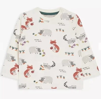 John Lewis Baby Nature Is All Around Animals Langarmshirt *Neu mit Etikett*
