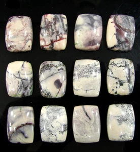 100.95 Ct Natural Porcelain Jasper Gemstone 12x16 mm Cabochon 12 Pcs Lot - 61266 - Picture 1 of 2
