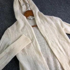 White + Warren Strickjacke Pullover Damen Extra Small Ivory Kaschmir Trapez Kapuze - Bild 1 von 10
