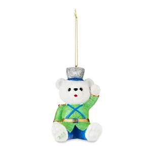 Holiday Time Green Christmas Snowflake Teddy Ornament, 3.75 in - Picture 1 of 5