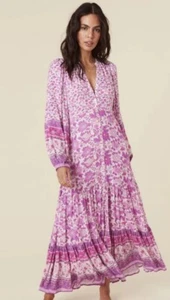 SPELL & THE GYPSY Mossy Button Gown Maxi Dress Lilac Pink Size M BNWT SP3 - Picture 1 of 6