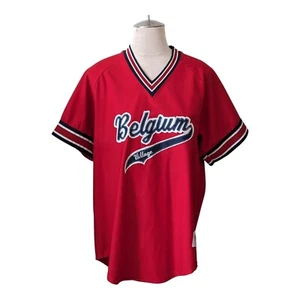 Vtg 70's Delong Red Baseball Jersey Men's Sz 46 Belgium Village #30 Old School - Picture 1 of 5