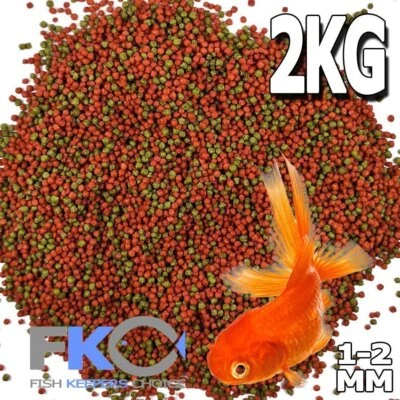 FKC Goldfish, Koi Aqua Aquarium Pond Floating Fish Food Pellets 1-2mm SML 2KG - image 1 of 4