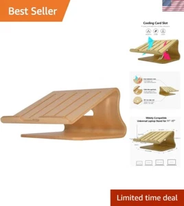 Compact Ergonomic Laptop Stand in White Birch - Perfect for Desk or Tabletop - Picture 1 of 10