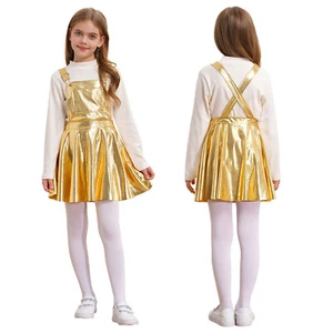Kids Girl's Dresses Photography Overalls Casual Dress With Pocket Metallic Rave - Picture 1 of 54